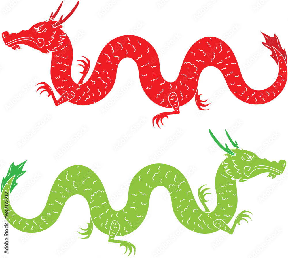 Obraz premium chinese new year dragon illustration