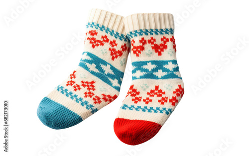 Cozy Holiday Delight Festive Socks Galore Isolated on Transparent Background PNG.