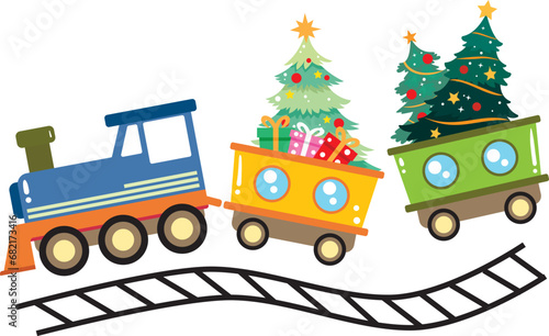 merry christmas tree and car