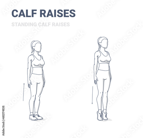 Calf Raises Woman Exercise Guidance