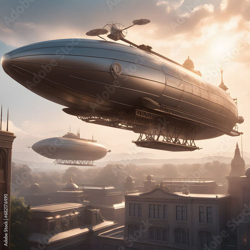 airship at sky, AI-Generatet