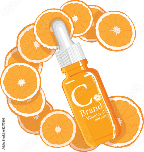 vitamin c and orange fruit background