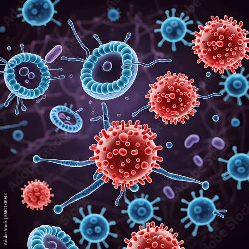 dangerous Bacteria, AI-Generatet © Dr. N. Lange