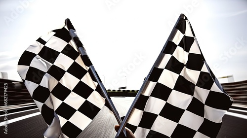 Checkered flag generative ai photo