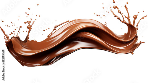 Swirling Elixir of Rich Brown Hues Dazzling on a Crisp White Canvas. PNG File