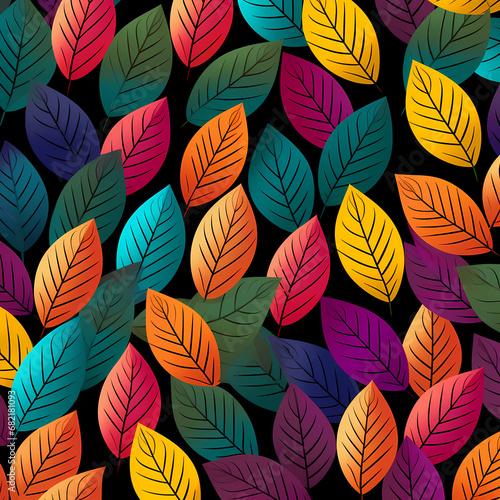 Wallpaper Mural autumn leaves pattern Torontodigital.ca