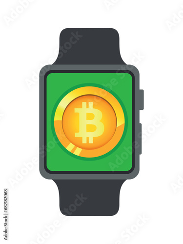 Smartwatch with bitcoin sign