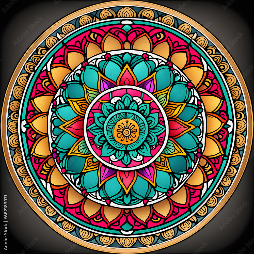 colorful round Mandala as Background
