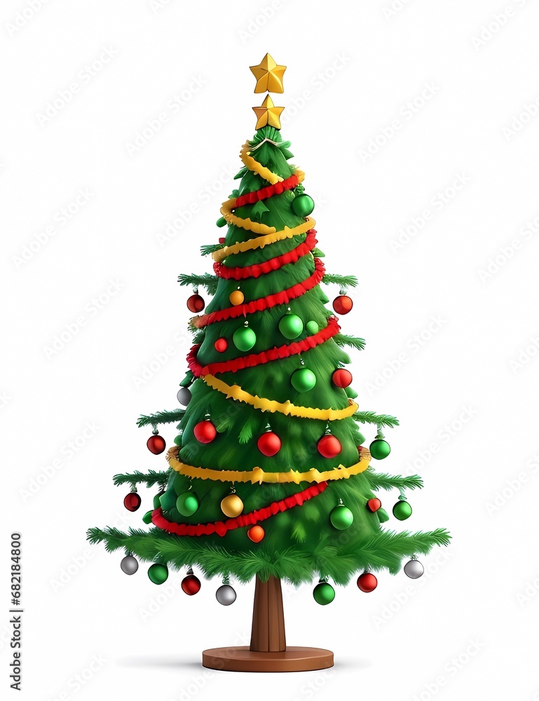 Christmas tree on white background