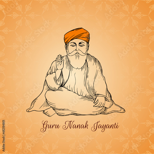 Happy Guru Nanak jayanti celebration background