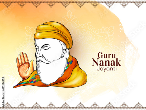 Happy Guru Nanak jayanti greeting card background