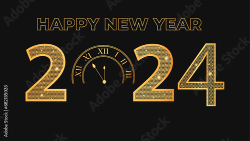 new year golden numbers 2024