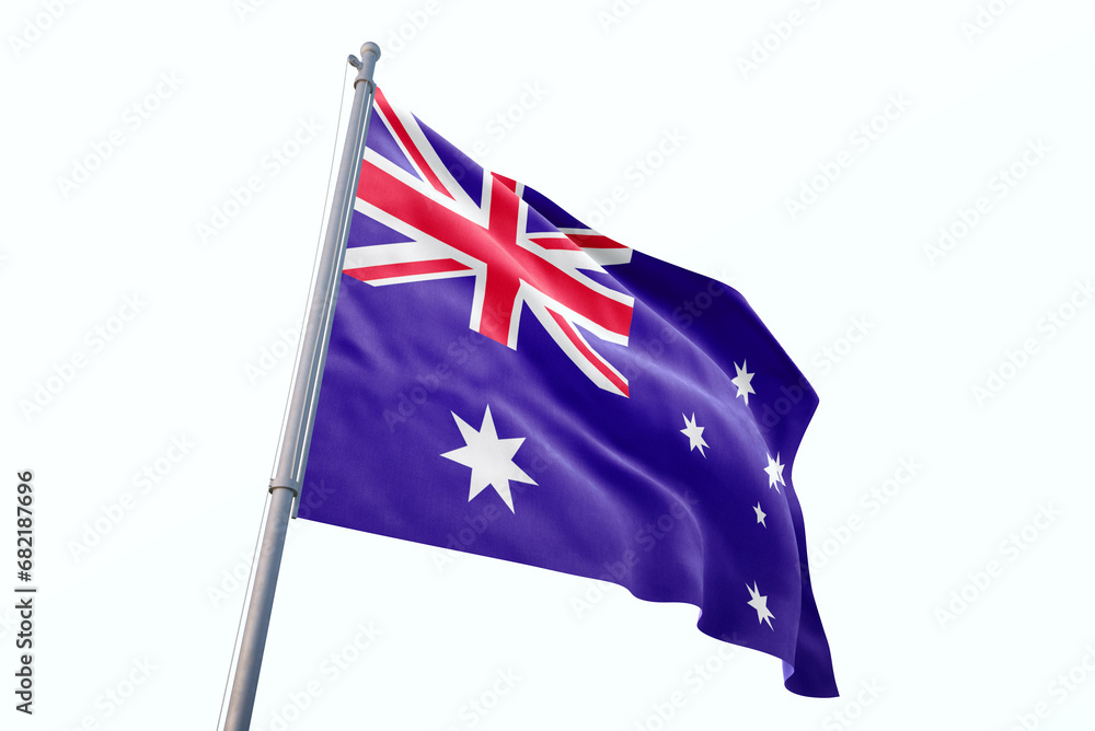 Fototapeta premium Australia flag waving isolated on white background