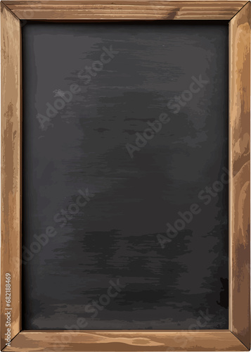 Blank chalkboard in wooden frame clip art