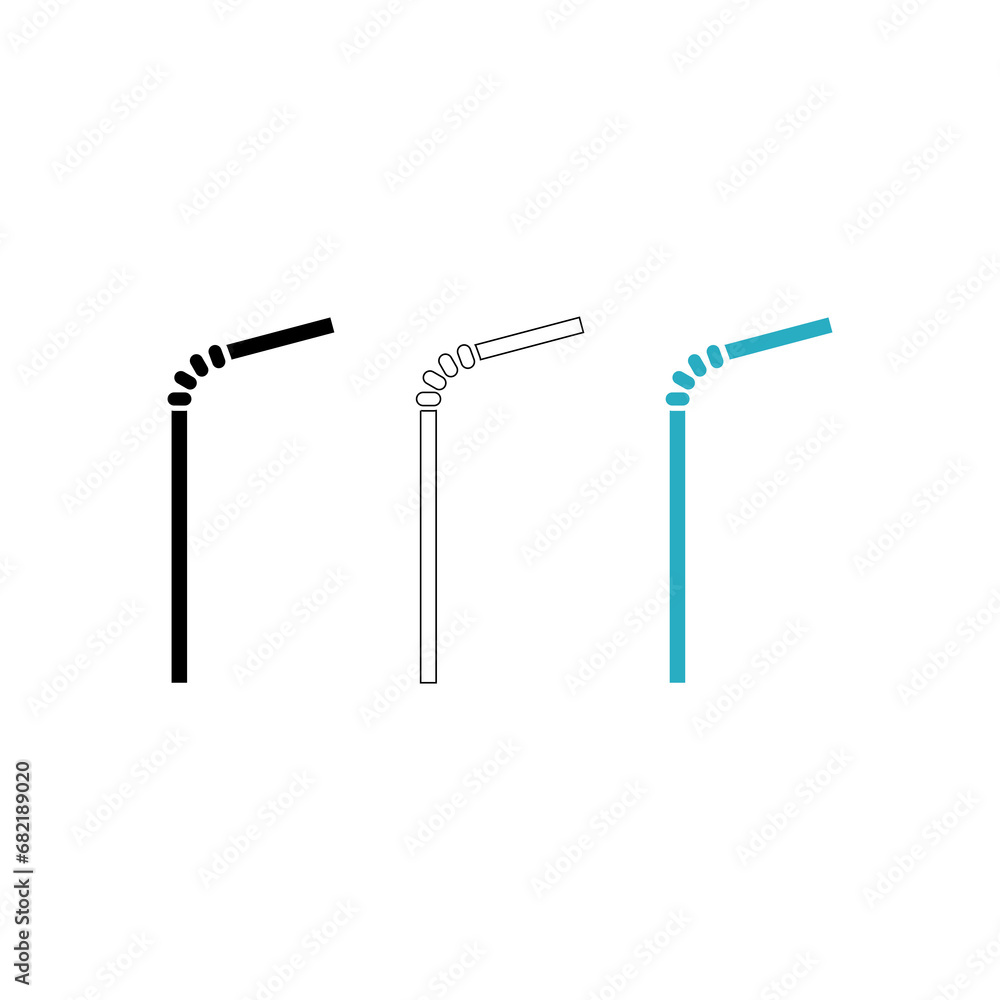 Straw plastic set icon isolated on transparent background Straw plastic set icon isolated on transparent background