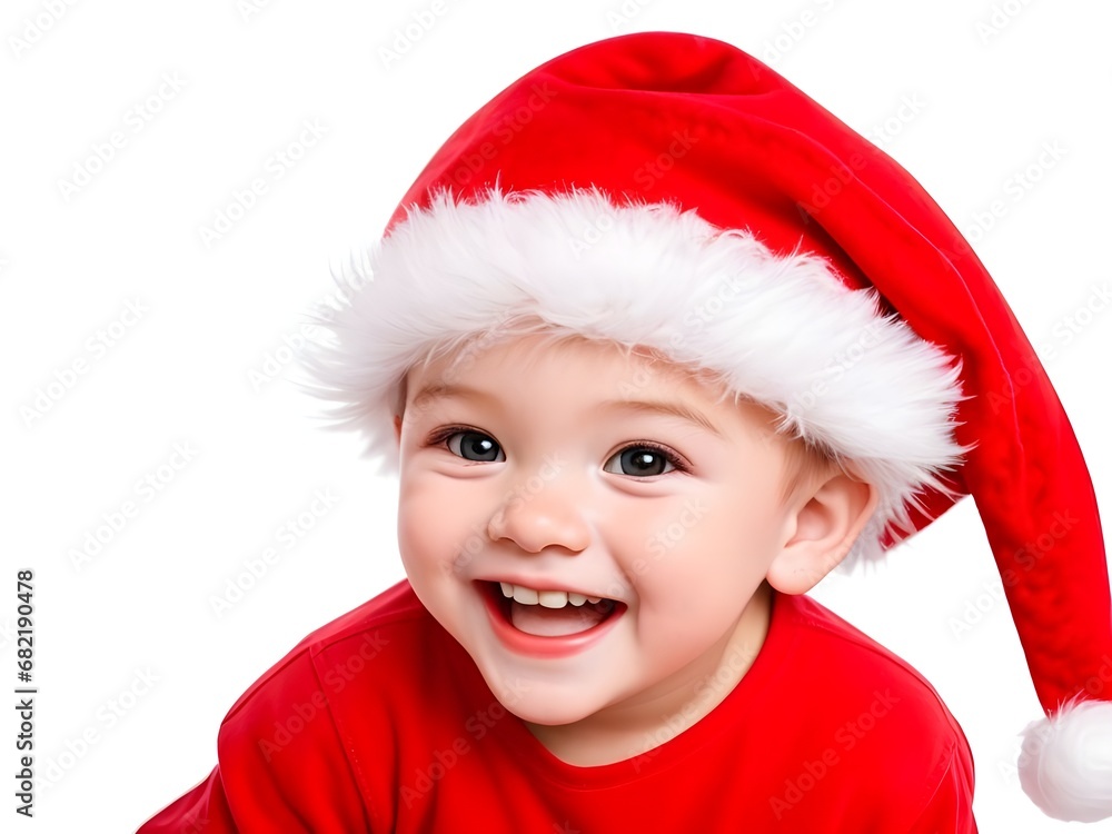 child in santa hat