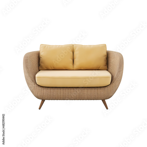 Swivel lounge chair with cushion on transparent background, white background, isolated, stool illustration © ting