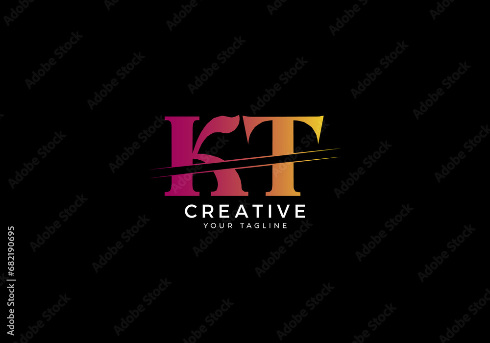 KT logo design vector template