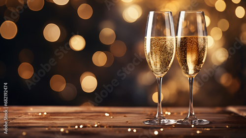Champagne in luxury glasses for celebration party