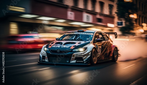 street racing car coming at the camera © jirasin