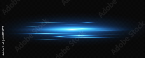 Fototapeta Naklejka Na Ścianę i Meble -  Vector illustration of a blue color. Light effect. Abstract laser beams of light. Chaotic neon rays of light