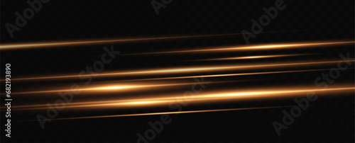 
Set of golden horizontal highlights. Laser beams, horizontal light lines. Set of transparent vector glow light effects, explosion, shine, spark, solar flare.