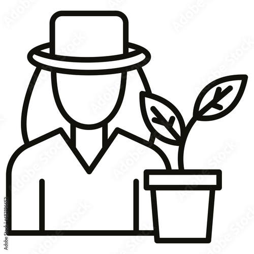 Female Farmer Icon