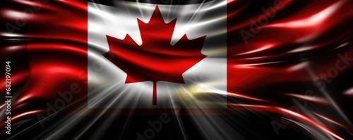 Flag Of Canada On Black Background With Space For Text photo