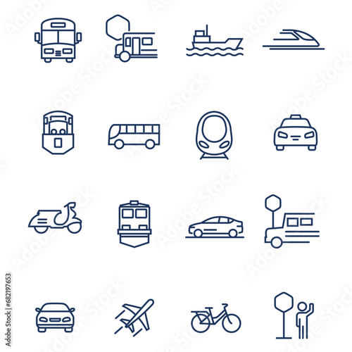 Set of Public Transport Icons