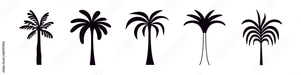 Vector logo design template with palm trees - abstract summer and vacation badge and emblem for holiday rentals, travel services, tropical spa and beauty studios.. - obrazy, fototapety, plakaty 