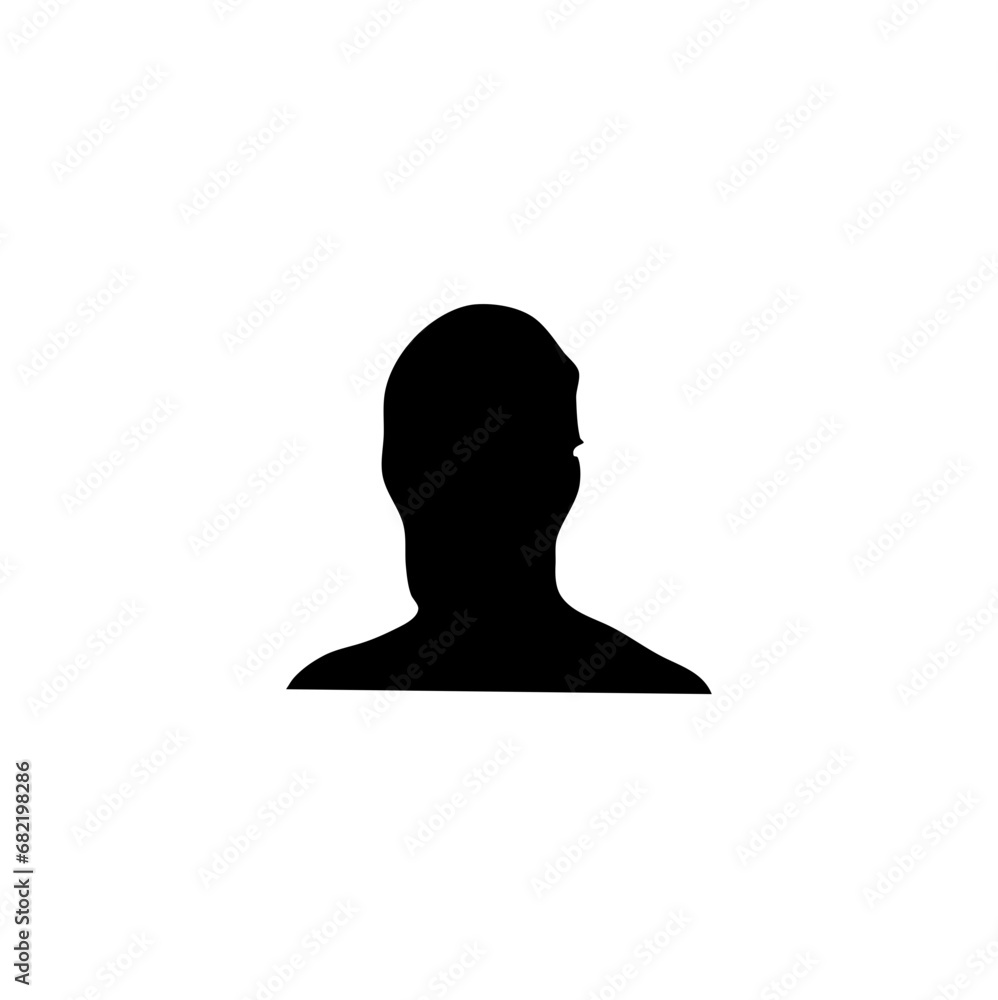 silhouette avatars. Male or female face silhouette. People avatar profile