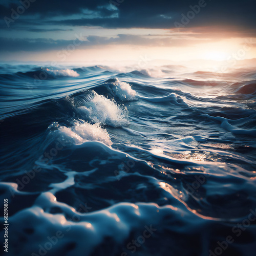 Dramatic Seascape · Ocean Waves at Sunset