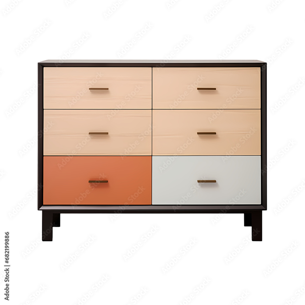 Dresser with drawers on transparent background, white background, isolated, cabinet illustration Dresser with drawers on transparent background, white background, isolated, cabinet illustration