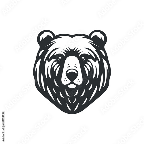 bear vector. black bear on a white background. Logo, emblem, icon, sign