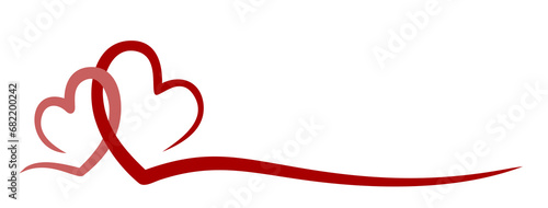 The symbol of a red stylized hearts.