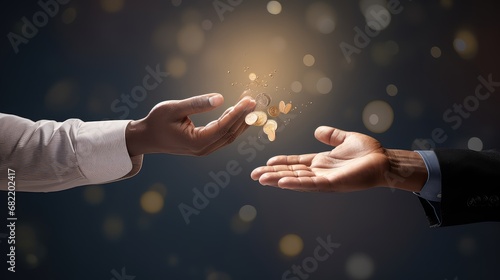 An image of a businessman's hands photo realistic illustration - Generative AI.