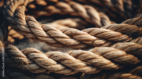 Close Up Of Thick Rope Wrapped In A Circle