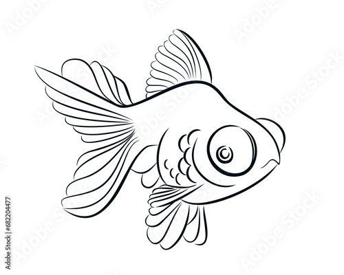 The sketch of sea fish.