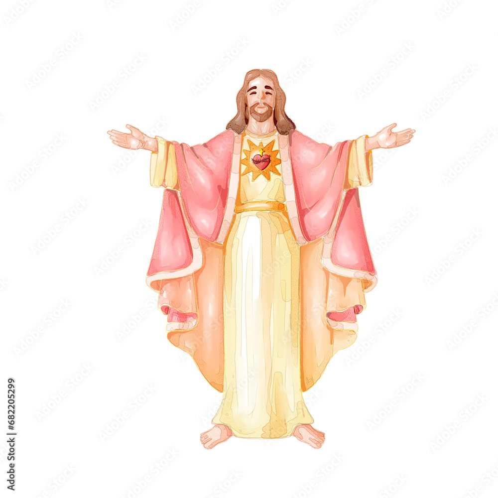 jesus christ watercolor illustration