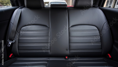 Rear black leather seats of a modern car © Александр Довянский