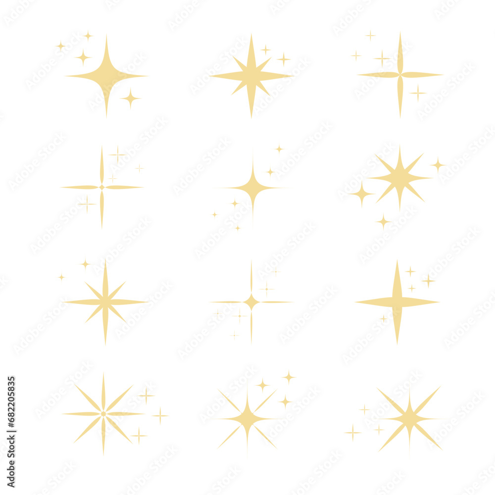 Set of sparklers and fireworks. Flashes from fireworks and sparklers of different shapes on a white background. Set of sparklers and fireworks. Flashes from fireworks and sparklers of different shapes on a white background.