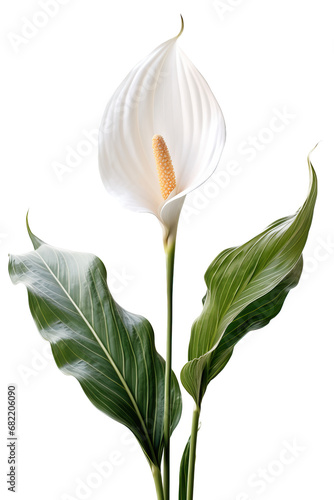 Peace Lily, Single Stem Isolated on Transparent Background photo