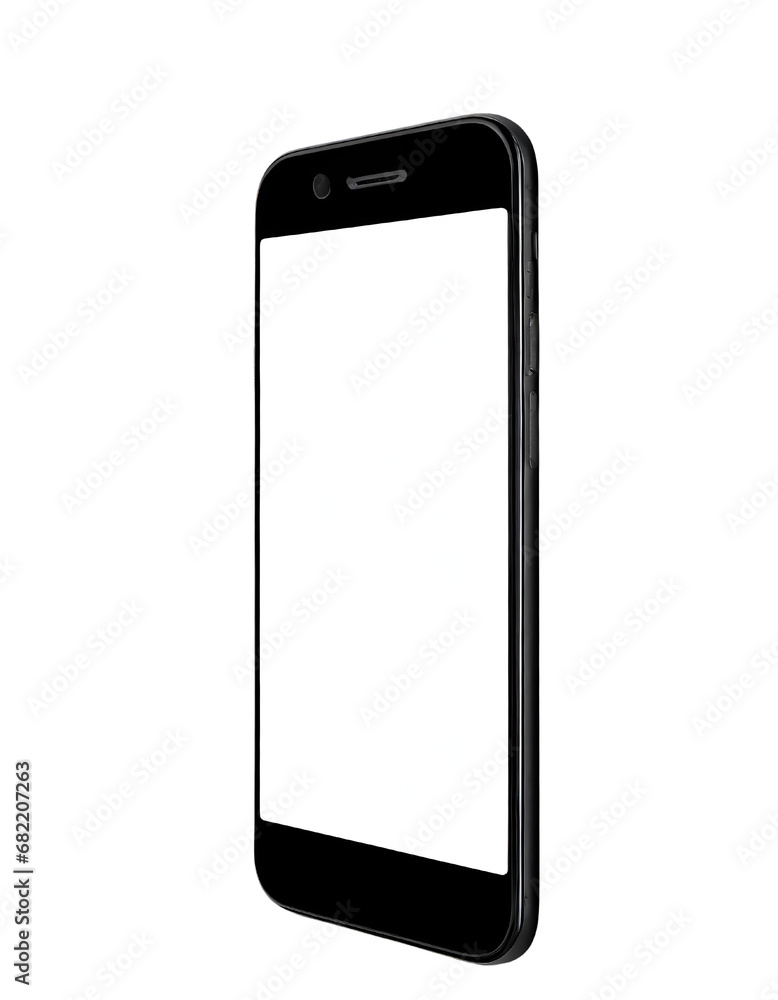 Realistic black smartphone with blank screen. Realistic black smartphone with blank screen.
