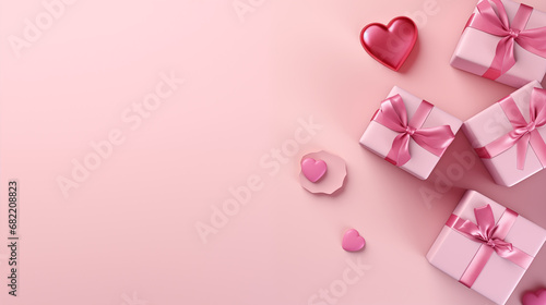 Pink gift box with ribbon © Daria Kuznietsova