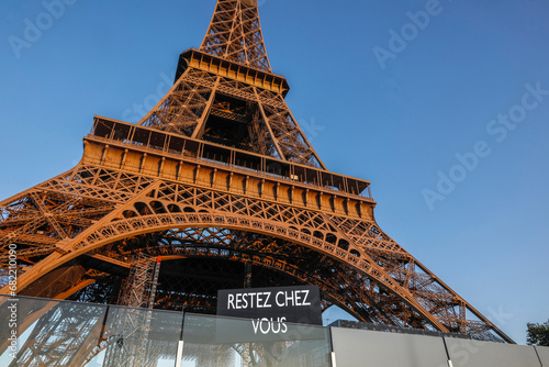Photography Paris, France. The Eiffel tower during the May 2020 lockdown.