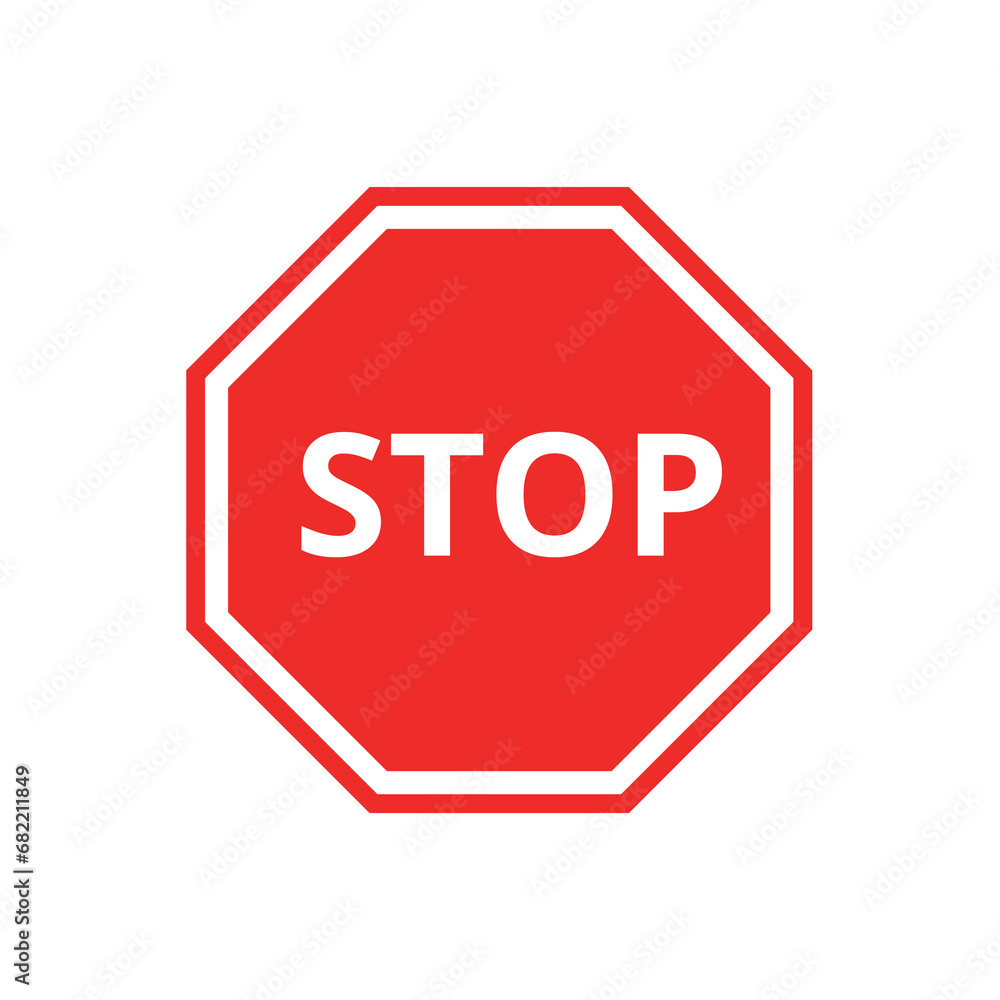 Vector illustration of traffic sign written stop, traffic sign flat design. Vector illustration of traffic sign written stop, traffic sign flat design.