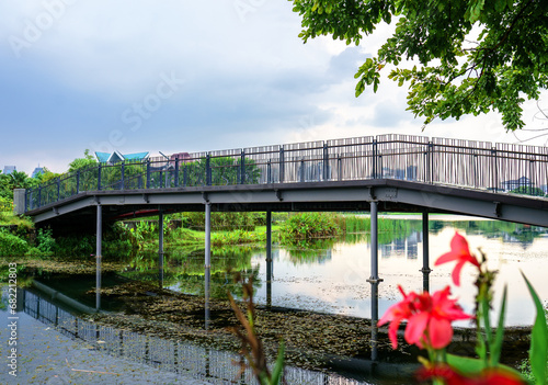 Canvas Print Taman Tasik Titiwangsa park in Kuala Lumpur, Malaysia