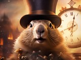 Groundhog Day Unveiled: Exploring the Concept of Annual Weather Prediction, Tradition, Folklore, Seasonal Rituals, and Rodent Prognostication in Cultural Celebrations and Predictive Practices Illustra