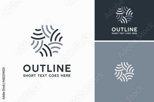 Circle Initial Letter O with Woven Weaving Pattern lines logo design