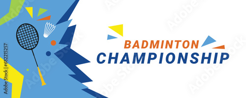 Badminton championship sport abstract background poster vector design concept
